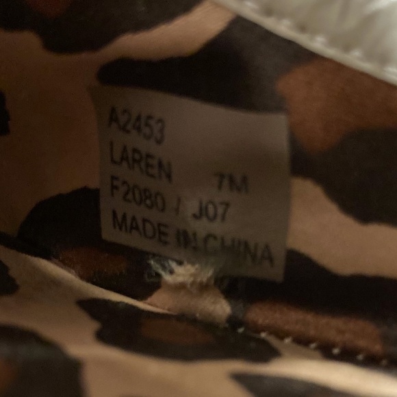 Coach sz 7 Laren white leather signature ballet flats turnlock - Picture 11 of 15